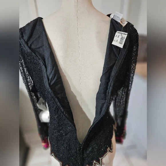 VTG NWT!! 1980s! Laurence Kazar Indian Silk Top PXL - Picture 4 of 6